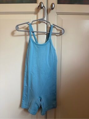 Light Blue Ribbed One-Piece Leo or Romper